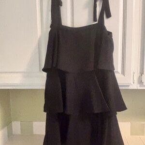 Entro Black Tiered Mini Dress